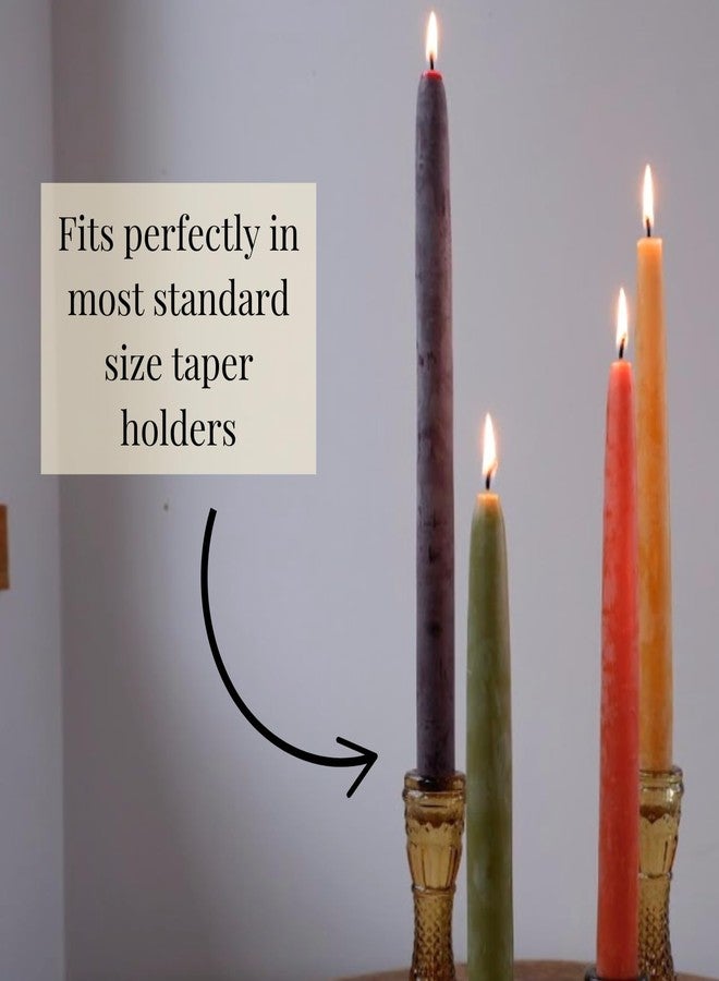 Candlestock Beeswax Taper Candles - Standard 7/8" Diameter, Pure 100% Natural USA Beeswax, Cotton Wick, Dripless, Long-Burning, Handmade in Woodstock, NY- 6 Inches - 1 Pair (2 Candles) - Plum Purple - Image 2
